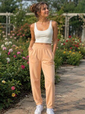 Lululemon Softstreme High-Rise Pant Regular Peach Bellini Size 20 Lounge Joggers